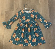 New Boutique Girls 4/5 Green Holiday Dress With Gingerbread Men  Candy Canes