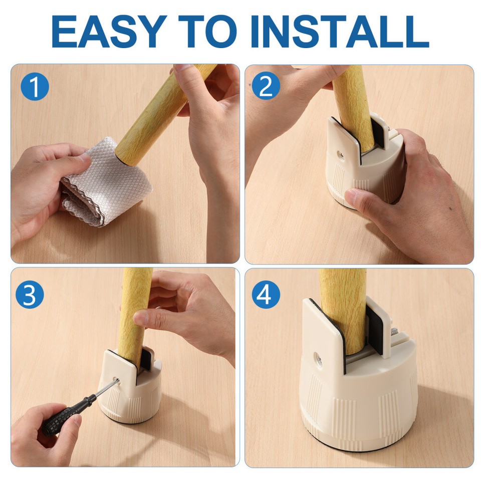 4pcs Furniture Risers Adjustable Desk Leg Risers Bed Frame Risers Heavy