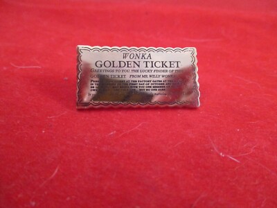 Willy Wonka And The Chocolate Factory Golden Ticket Numskull WBE Pin Pinback