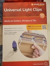 Universal Christmas Light Clips - 50 Clips - Works on Gutters, Shingles, Tile