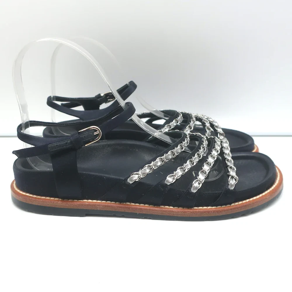 Chanel chain sandals best sale 218