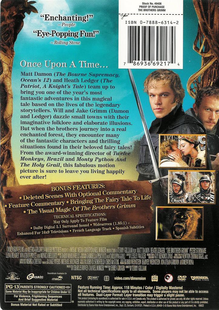 The Brothers Grimm: Heath Ledger Matt Damon Lena Headey - New