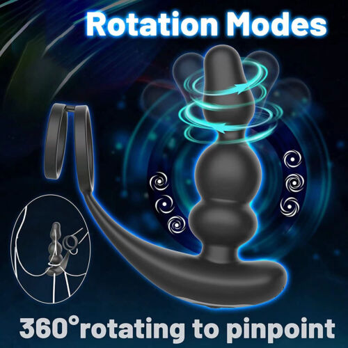 Vibrator Remote Control Rotating Anal Dildo Butt Plug Prostate Massager Sex Toy - Picture 4 of 15