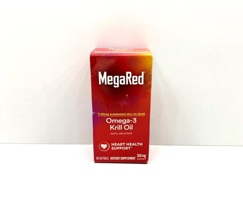 NEW MegaRed Omega-3 Krill Oil 350 MG Heart Health Support Softgels