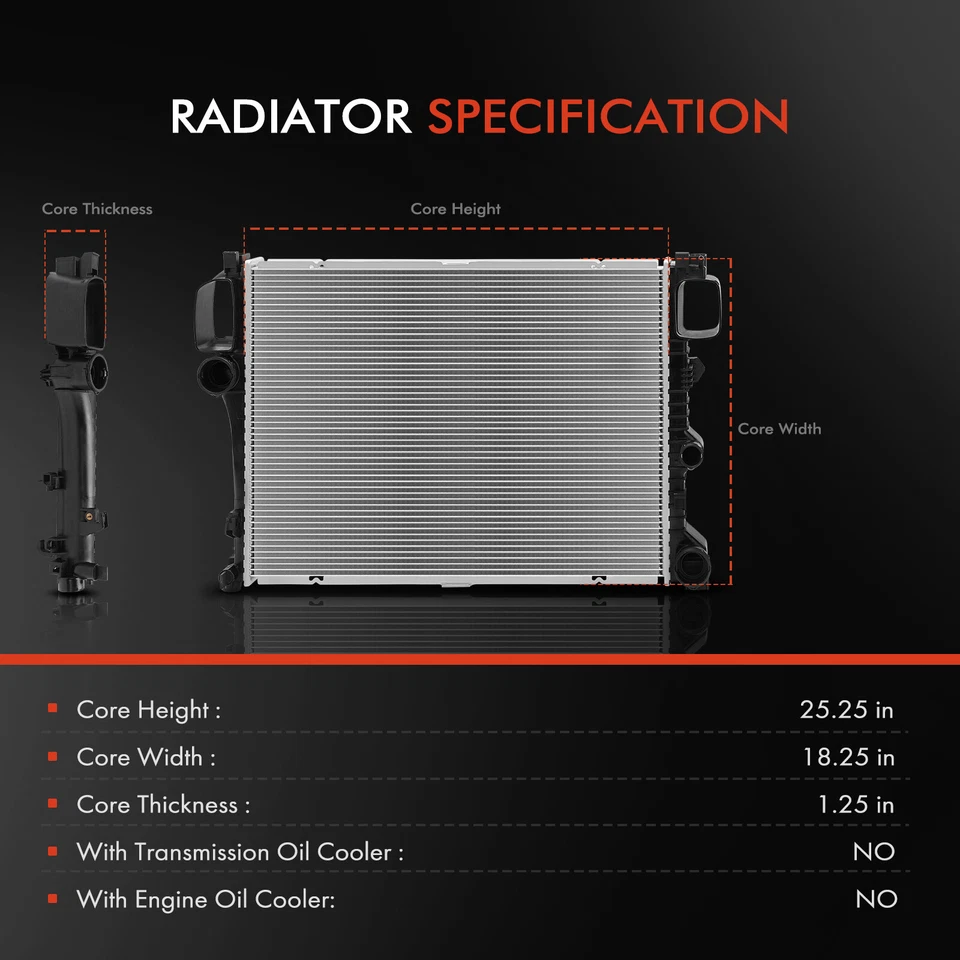 Radiador sin enfriador de aceite para Mercedes-Benz CL63 AMG S63 AMG CL600 S550 S600 Foto 2 de 4