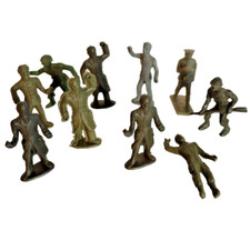 Vintage Lot of 10 Green  Gray Miscellaneous Plastic Toy Soldiers AS IS