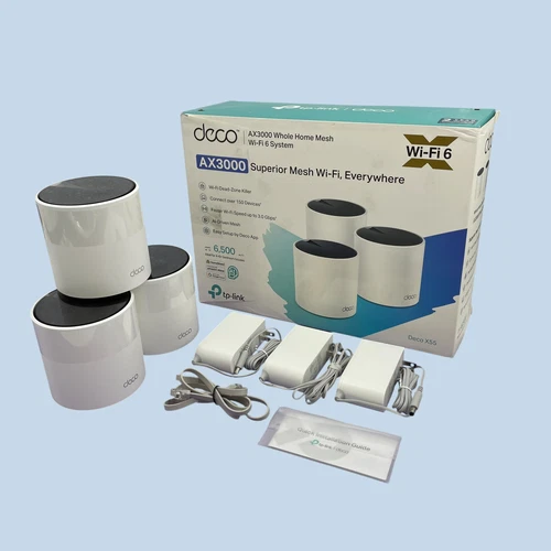 TP-Link Deco X55 AX3000 WiFi 6 White Mesh System Cover Up to 6500 sq.ft #NO3010