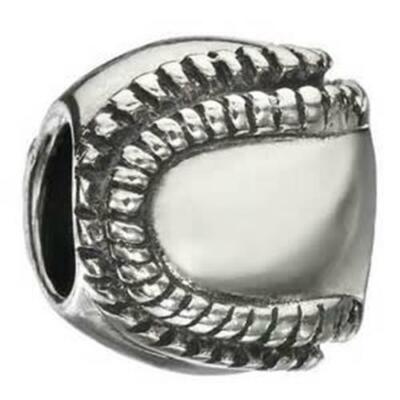 New Chamilia BASEBALL Sport Sterling Bead GD-2 $35 ''Take Me Out to the Ballgame''
