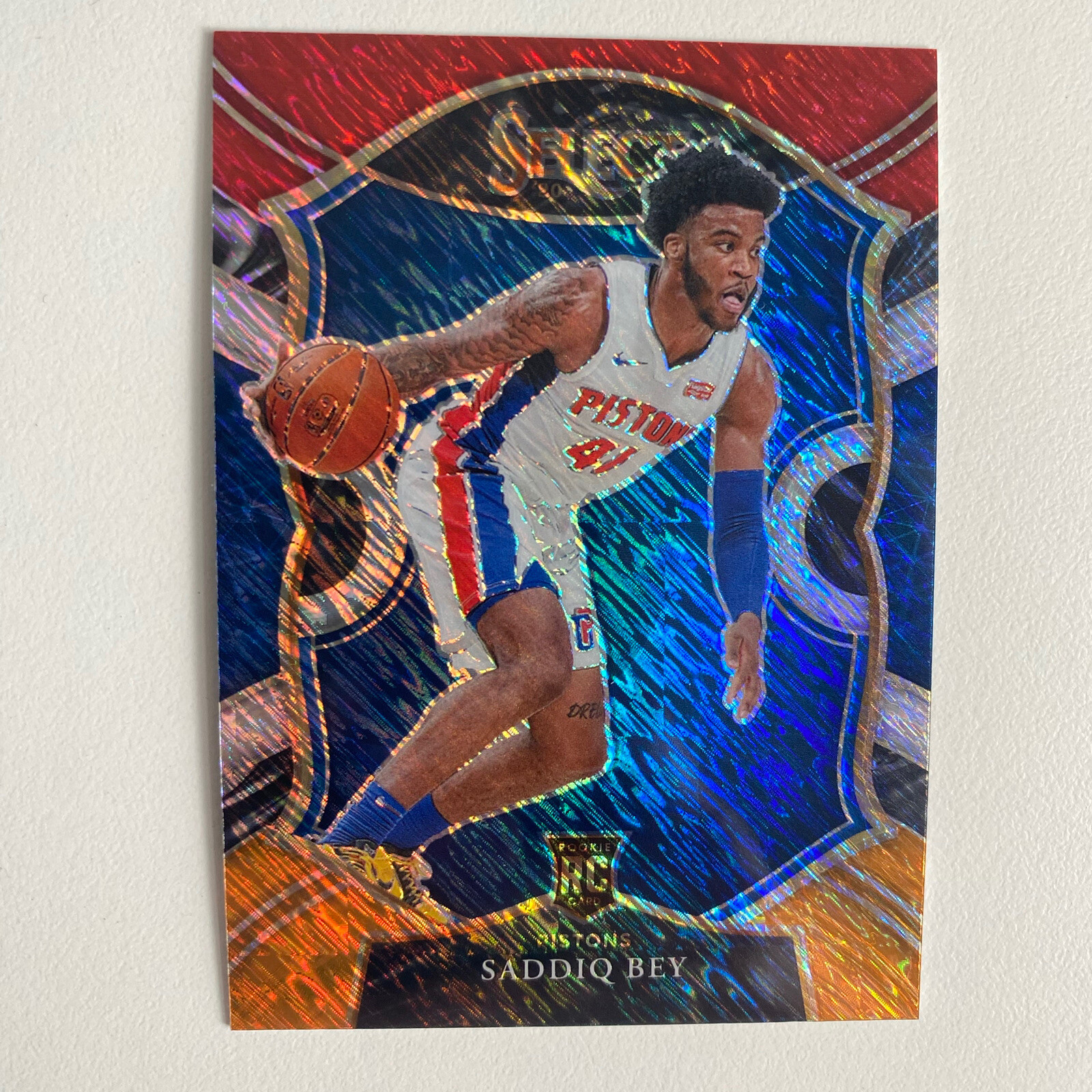 2020-21 Panini Select Concourse Saddiq Bey RC #79 Red White Orange Flash Prizm