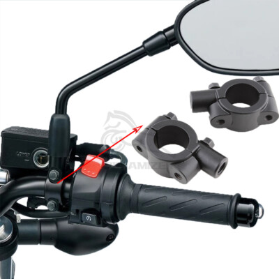 10mm 7/8'' Universal Motorcycle Handlebar Mirror Mount Holder Clamp Adaptor US