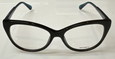 Max & Co MO5003 001 Blk/Teal Cat Eye Optical Eyeglasses Plastic Frame 54-16-140