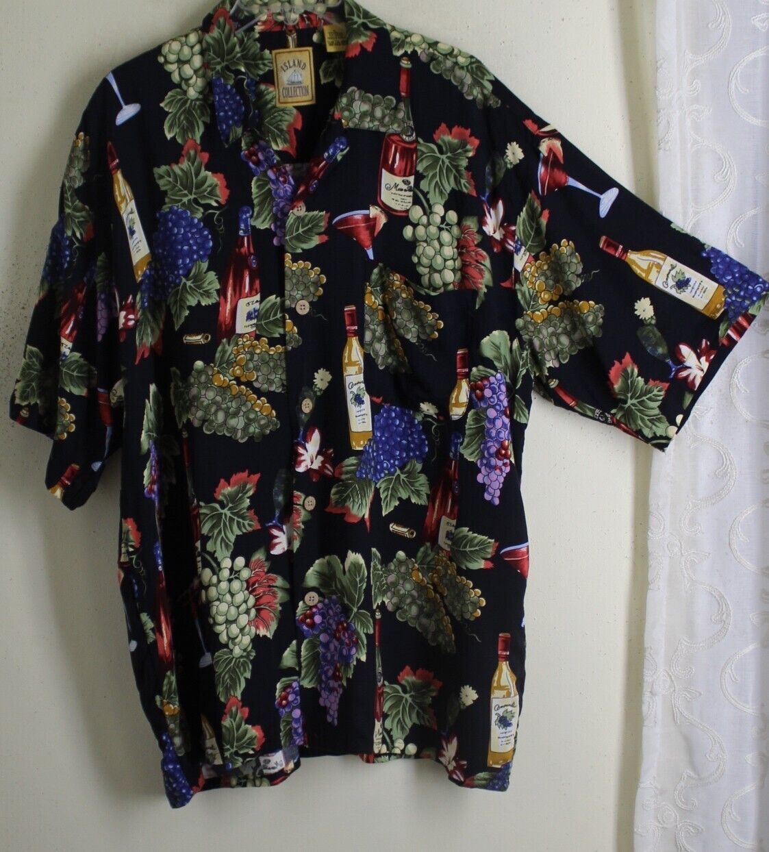 Image of Uomo Island Collection Taglia L Rayon Vino Uva Art-To-Wear Rayon Camicia