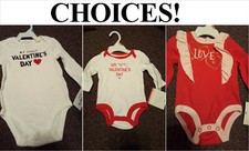 My First Valentine's Day Girls Bodysuit Size 0-3m, 3-6m, 6-9m, 24m