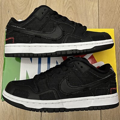 Nike SB Dunk Low Wasted Youth Black Denim Size 4