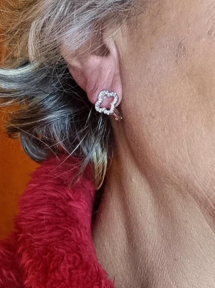 ORECCHINI DA SERA argento e nero due-in-uno, pendente staccabile - Immagine 3 di 4