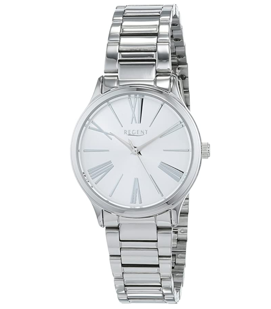 Regent Ladies 31mm Silver Quartz Watch White Dial Stainless Steel Strap 12221055