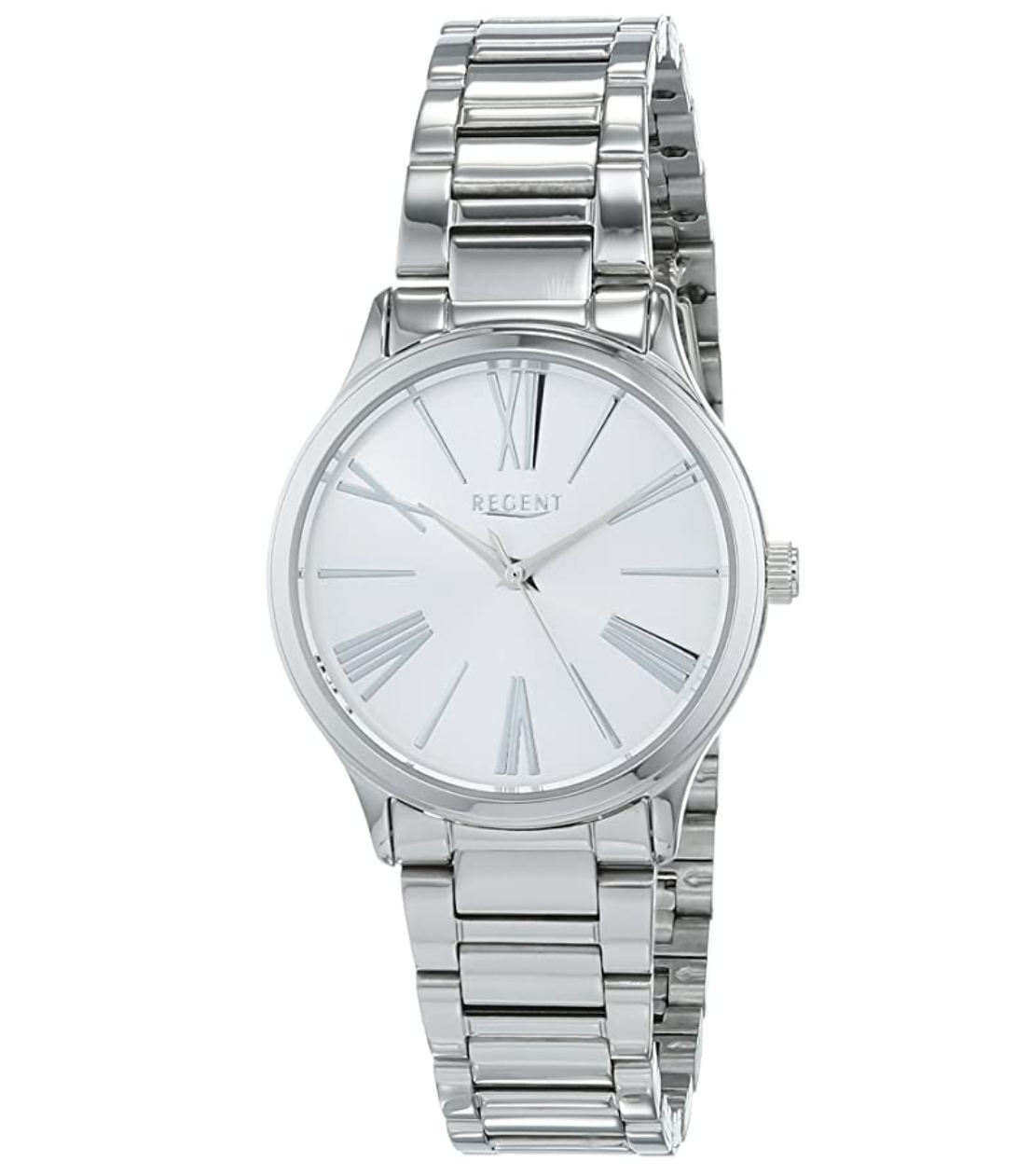 Regent Ladies 31mm Silver Quartz Watch White Dial Stainless Steel Strap 12221055