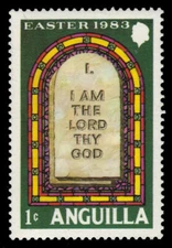 ANGUILLA 526 (SG549) - Ten Commandments "I am the Lord Thy God" (pa35794)