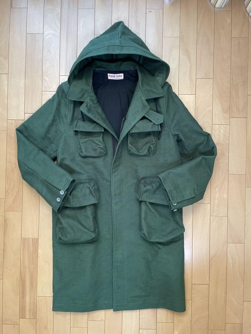 Frank Leder German Leather Coat Size L Removable Hood Brown 