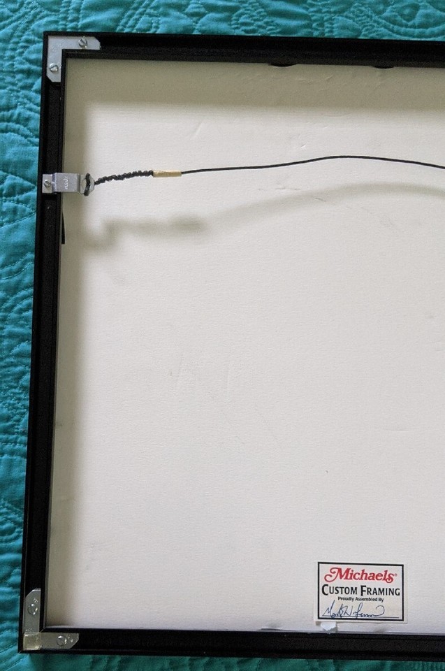 Framed Handpainted Chinese Brush Watercolor Girl Whispering To