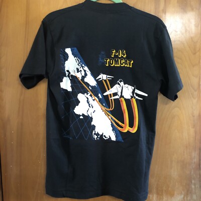 Vintage F-14 Tomcat Navy Shirt Medium Aircraft Carrier USA Made Single Stitch