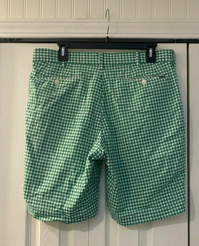 Pantalones Cortos Polo Ralph Lauren Verde Blanco Cuadros Guinga Calce Clásico Algodón 34 - Imagen 2 de 4