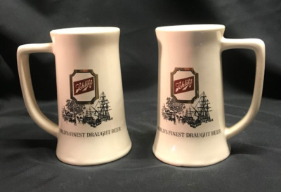 Vintage Schlitz Beer Stein Mug 6'' Set of 2
