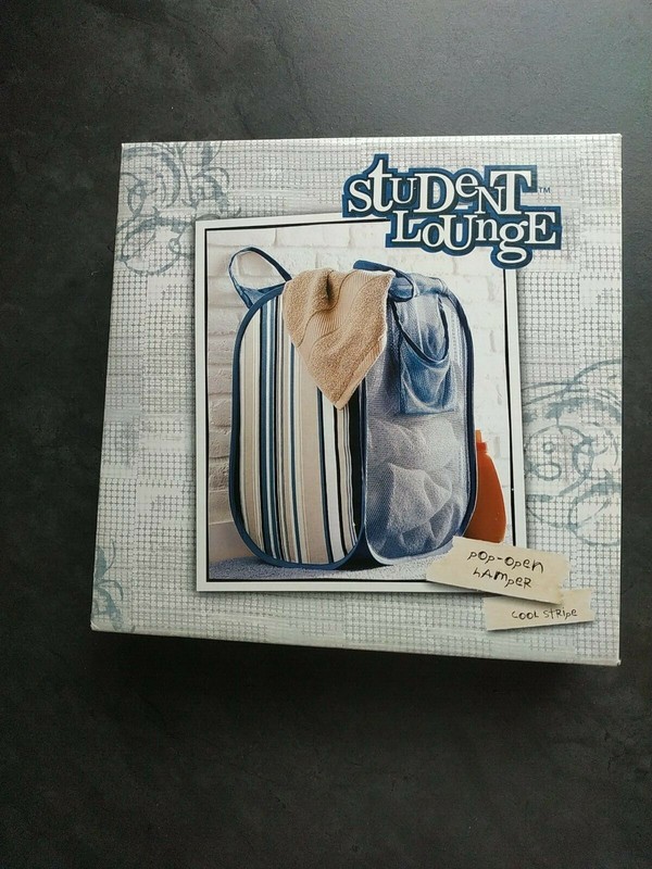 Student Dorm Lounge Pop Open Laundry Hamper, Cool Stripes, NEW! Ships Free!