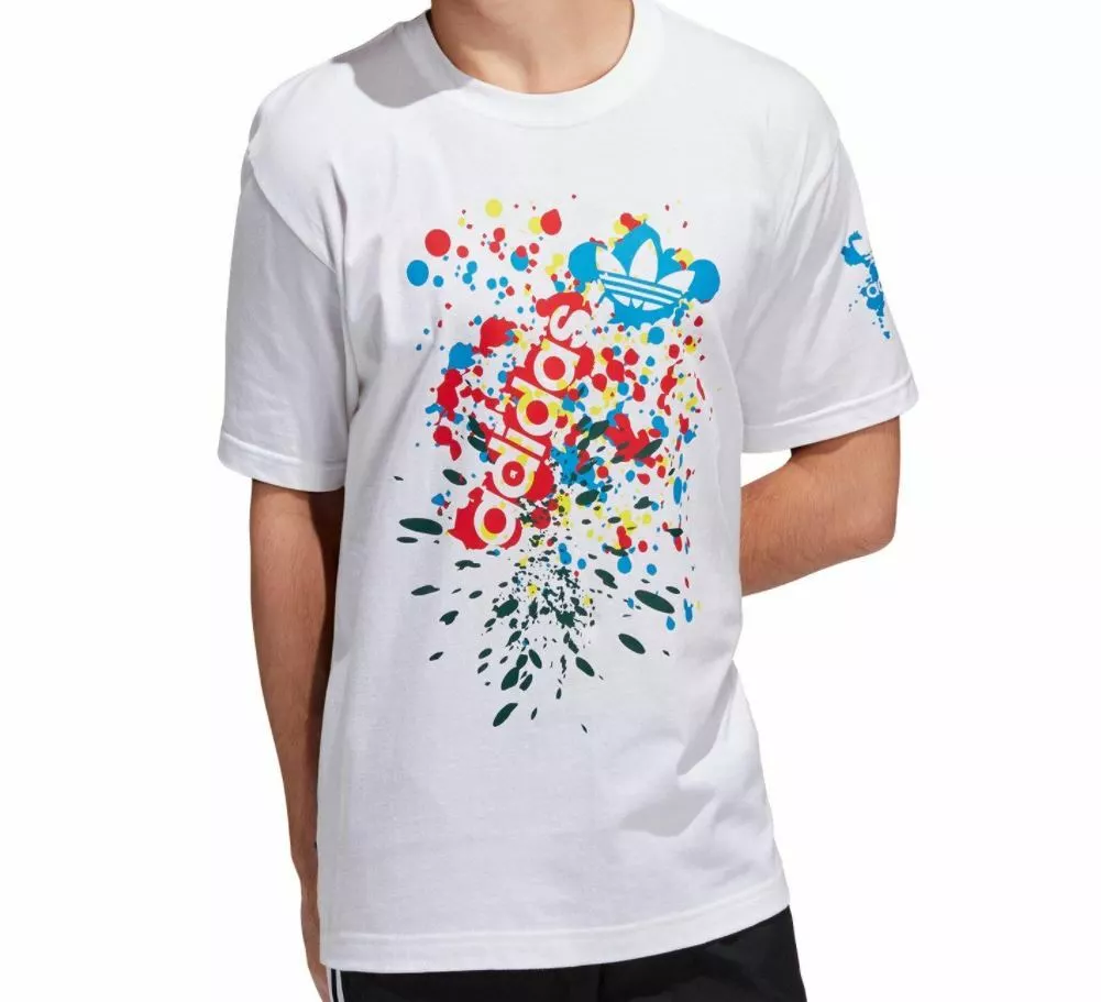 NEW MEN S ADIDAS ORIGINALS MULT SPLATTER TREFOIL TEE SHIRT SIZE XL HC1787