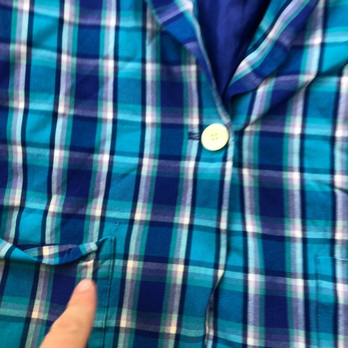 Vintage Pendleton Blazer Womens Small Blue Check Plaid Rayon Career Business * - Picture 4 of 11