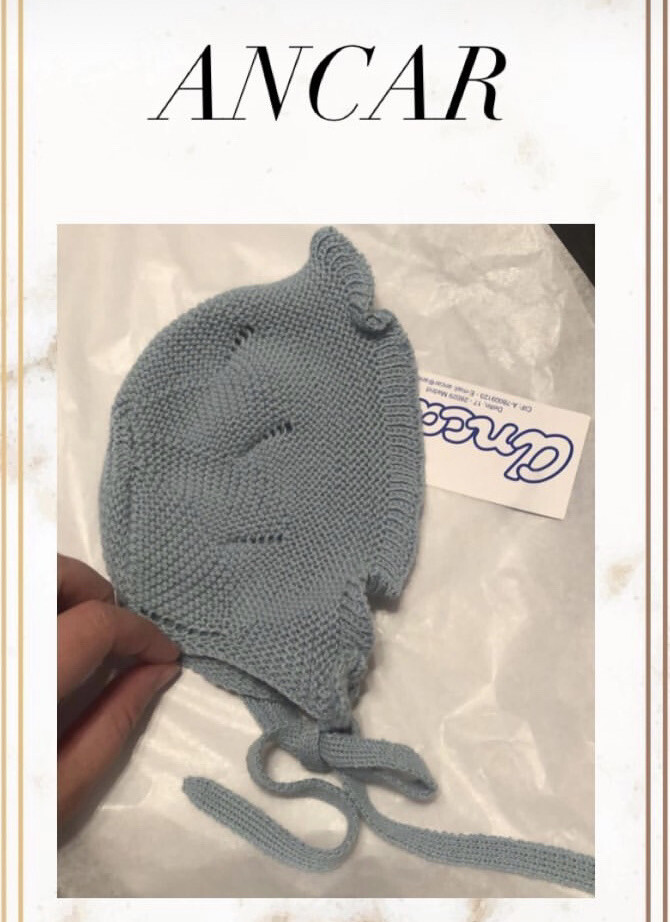 Bonnet Bébé Bleu Ancar - Taille 12 Mois, Fabriqué En Espagne