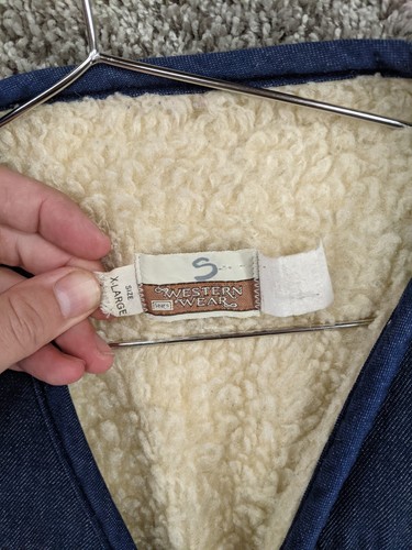 Vintage Sears Western Wear Denim Vest Men’s XL Sherpa Lined Pocket Snap * - Picture 8 of 11