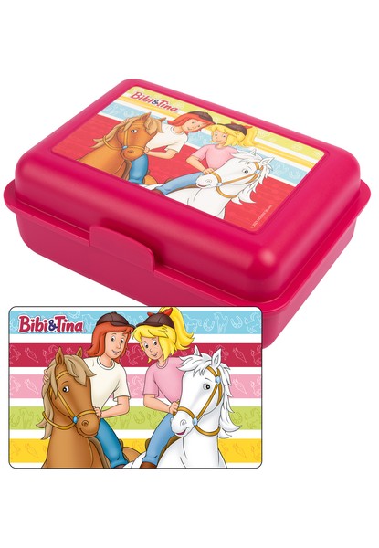 Bibi & Tina Brotdose - Pferde Lunchbox Butterbrotdose Mit Trennwand Rot-image