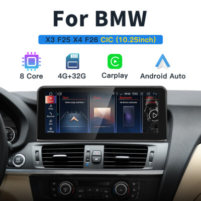 10.25'' Android CarPlay Touchscreen Headunit GPS für BMW X3 F25 X4 F26 2011-2013