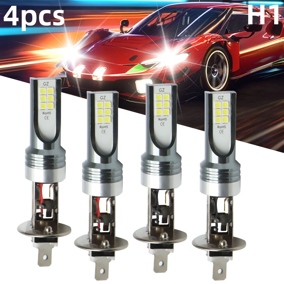 4x H7 LED Headlight Bulb Kit High Low Beam 220W 60000LM Super Bright 6000K White - Image 4 of 4