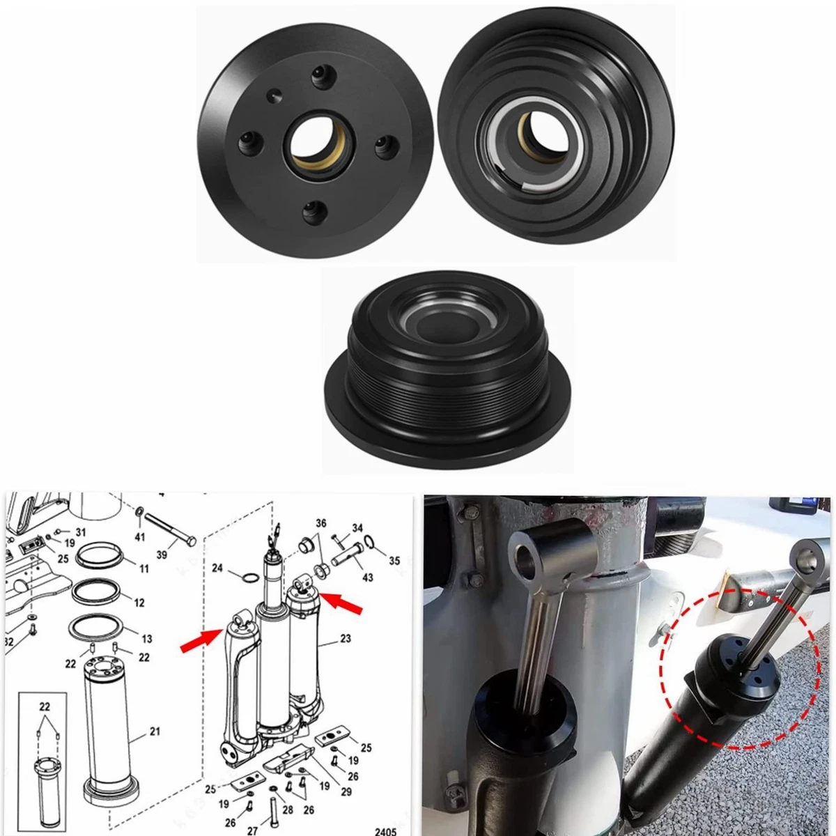 Outboard Verado Trim Cap seal For Mercury 8M0118299 896157A01 200  