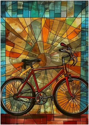 ART OF SOCKS Buntglas Fahrrad Puzzle 300/500/1000 Teile