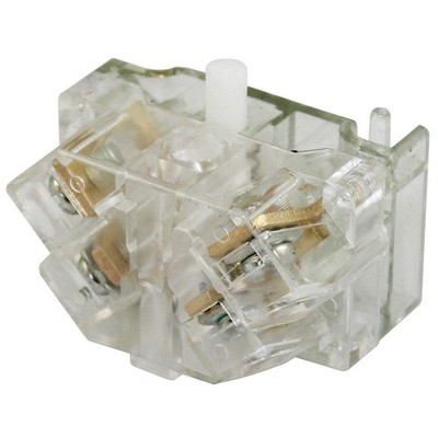 DAYTON 30G320 Contact Block, Clear, 1NO/1NC, 30 mm 30G320