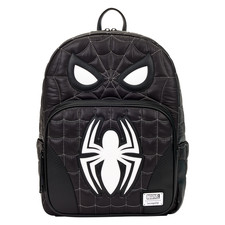 Loungefly Marvel SpiderMan Black White Suit Cosplay Quilted Full Size Backpack