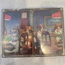 Vtg Redislip 2 decks Dogs Playing poker MCM Cards Duluth Laundry  promo item