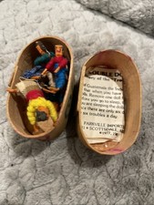 6 Vintage Handmade Miniature GUATEMALAN WORRY DOLLS In Wooden Box With Story