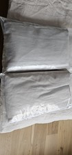 2 RH Textured Belgian Linen Drapery Panels Mist 50x96 in