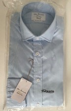 TM Lewin John Francomb Men's Easy Iron Long Sleeve Shirt 14.5 33.5 Blue 14 BNIB