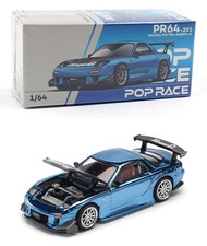Pop Race Mazda RX7 RE-Amemiya Blue Chrome 1:64 PR640223