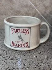 Vintage Fartless Chili Makin’s Stoneware Mug Crock Chili Bowl Cowboy Humor Funny