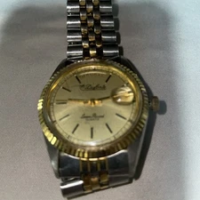 Vintage Lucien Piccard Dufonte  Two-Tone, Day-date Quartz, Runs, New battery