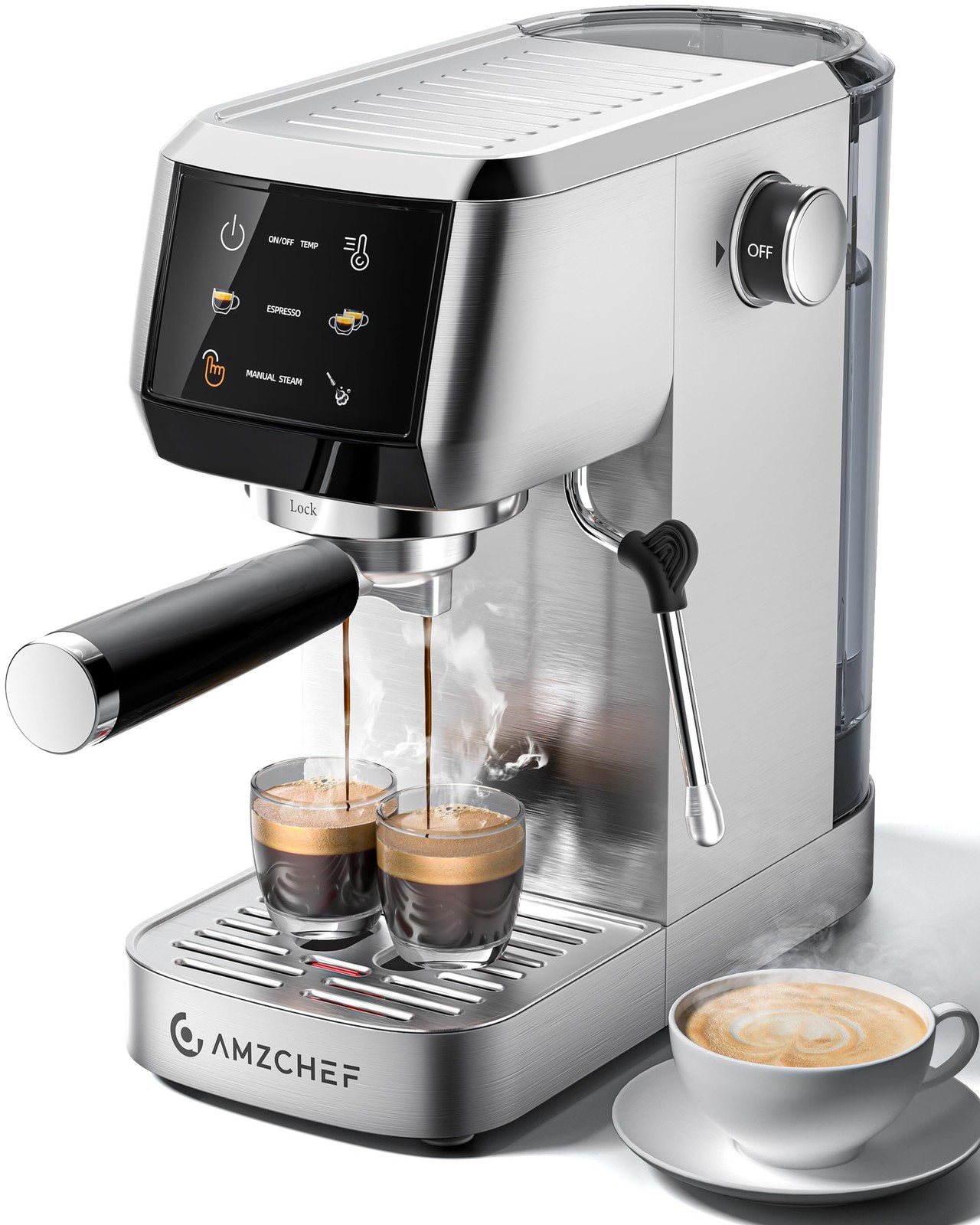 With Milk Frother, Adjust...