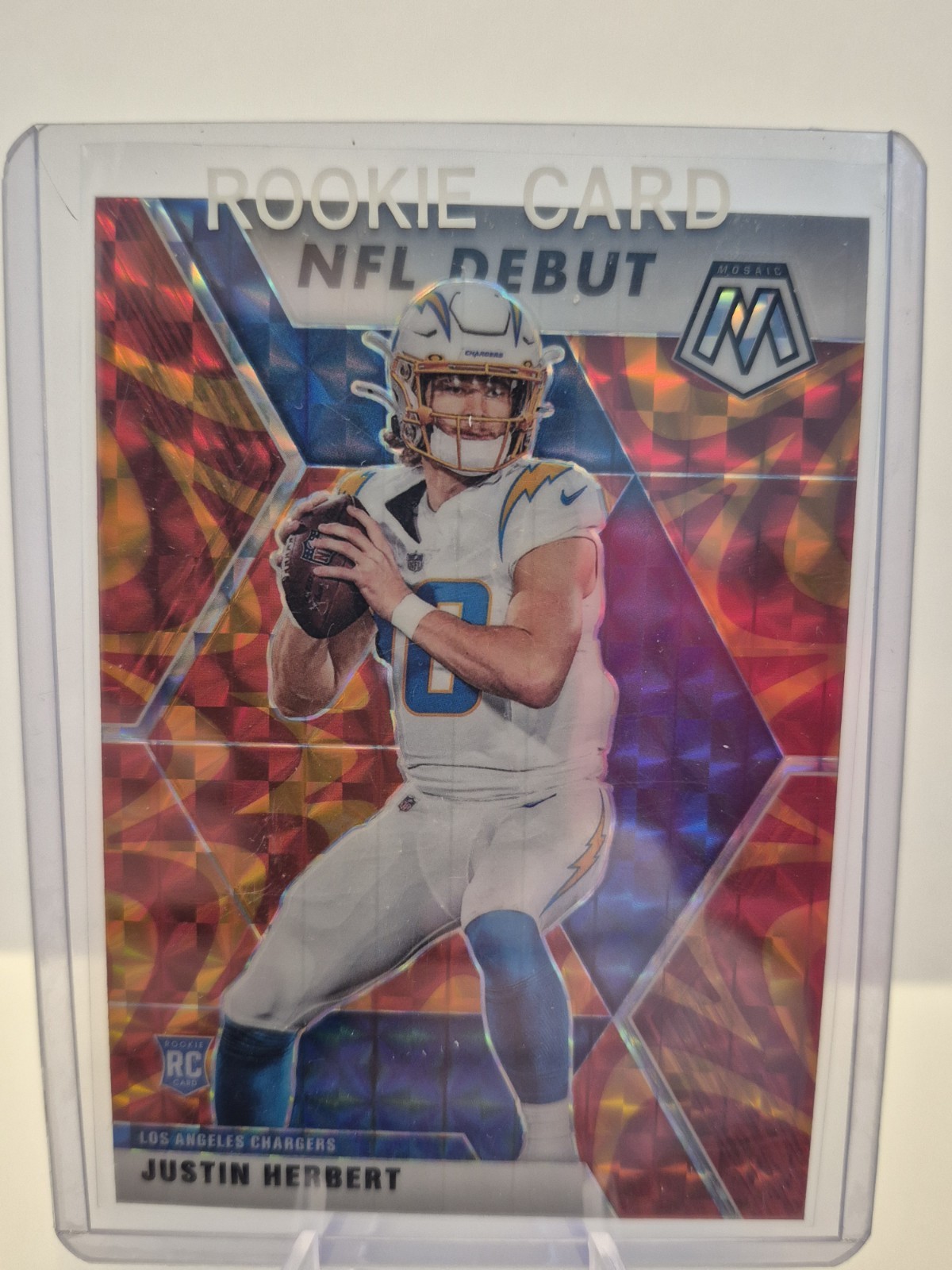 2020 Panini Mosaic - Rookies Justin Herbert #204 Mosaic Reactive Orange Prizm...