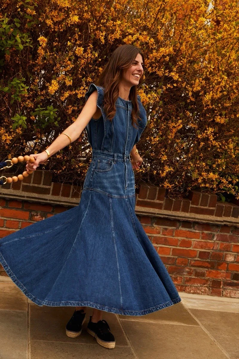 ebay ladies denim dresses A-Line for Women for sale Denim maxi