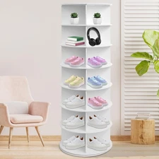 Rotating Shoe Rack 7 -Tiers Storage Shelves 360 Degree Rotating Shoe Tower Rack-